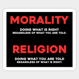 morality versus religion Sticker